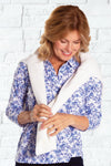 PETITE Three Quarter Print Polo | A Moments Notice 71A - Leonlevin