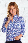 Three Quarter Sleeve Print Polo | Nightfall 71B