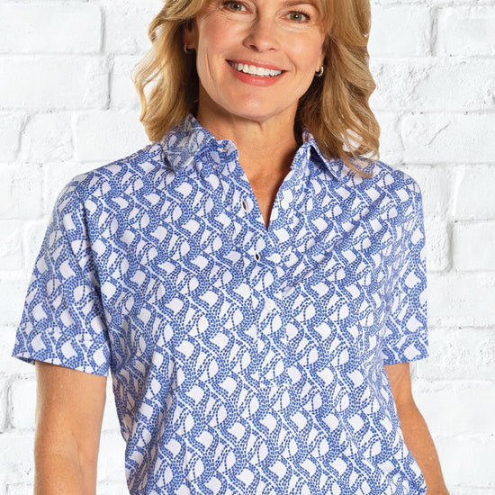 Short Sleeve Print Polo | Trailways 71C - Leonlevin