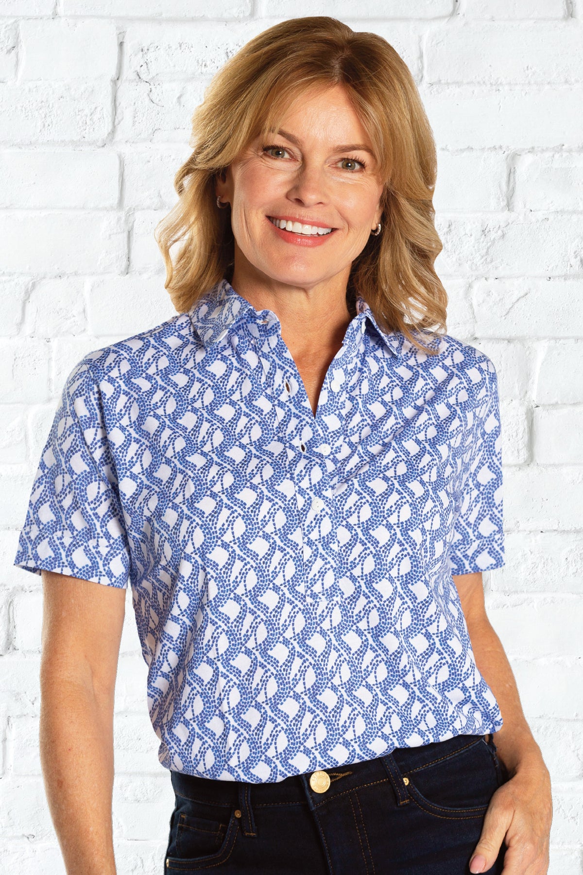 Short Sleeve Print Polo | Trailways 71C - Leonlevin