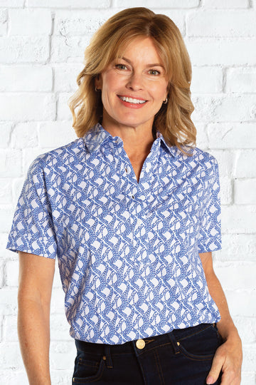 Short Sleeve Print Polo | Trailways 71C - Leonlevin
