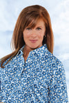PETITE Three Quarter Sleeve Print Polo | Daisy Chain 73C