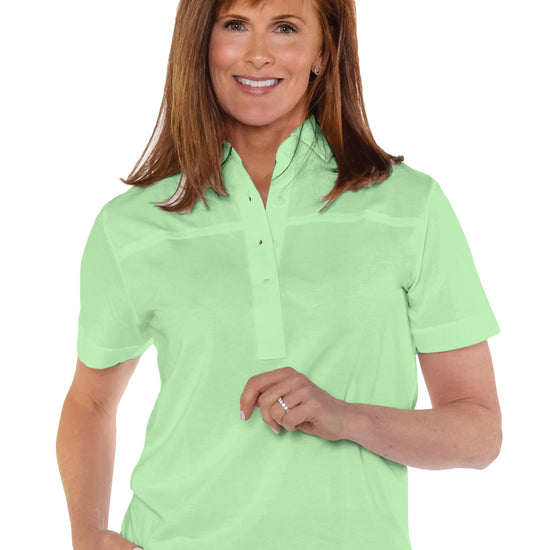 Banded Bottom Solid Polo | Spearmint 751 - Leonlevin