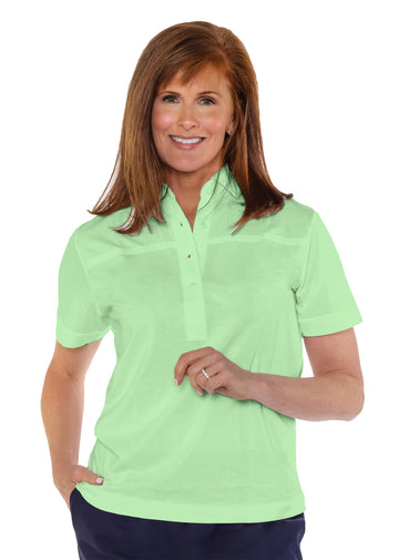 Banded Bottom Solid Polo | Spearmint 751 - Leonlevin