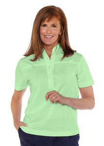 Banded Bottom Solid Polo | Spearmint 751