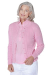 Cotton Cable Cardigan | Carnation 753 - Leonlevin