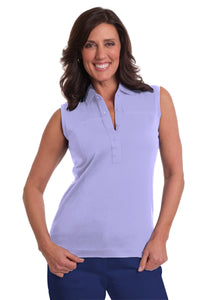 Sleeveless Solid Polo | Periwinkle 094 - Leonlevin