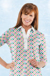 PETITE Three Quarter Print Polo | Four Square 75A