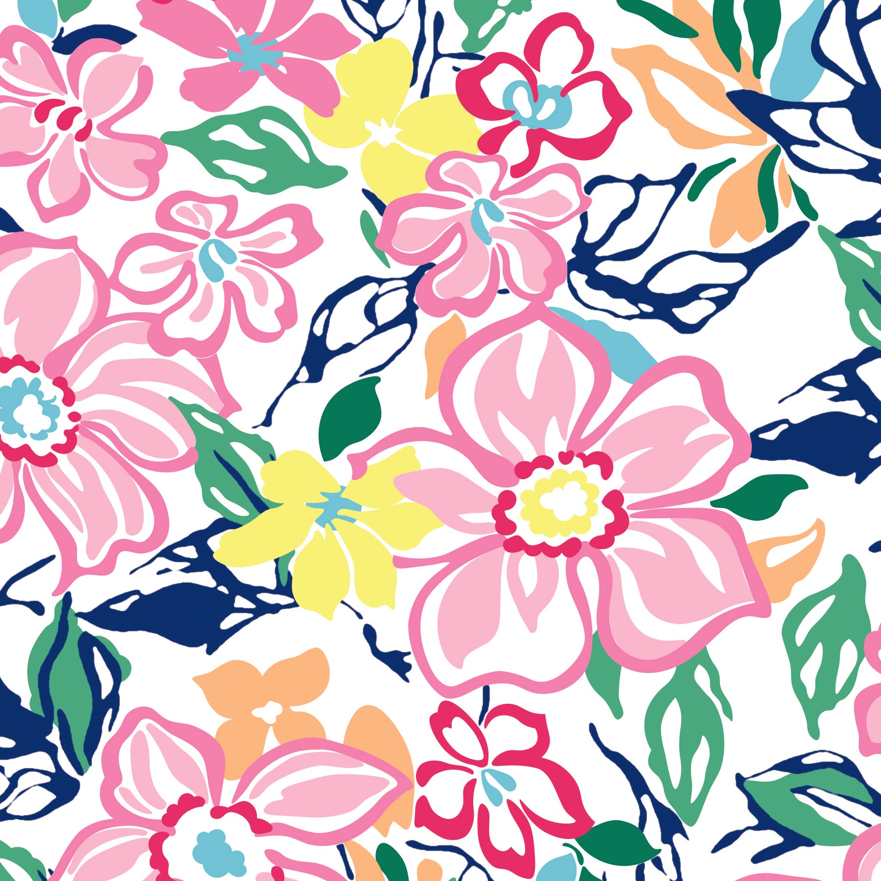 Long Sleeve Print Polo | Grand Bouquet 75C - Leonlevin