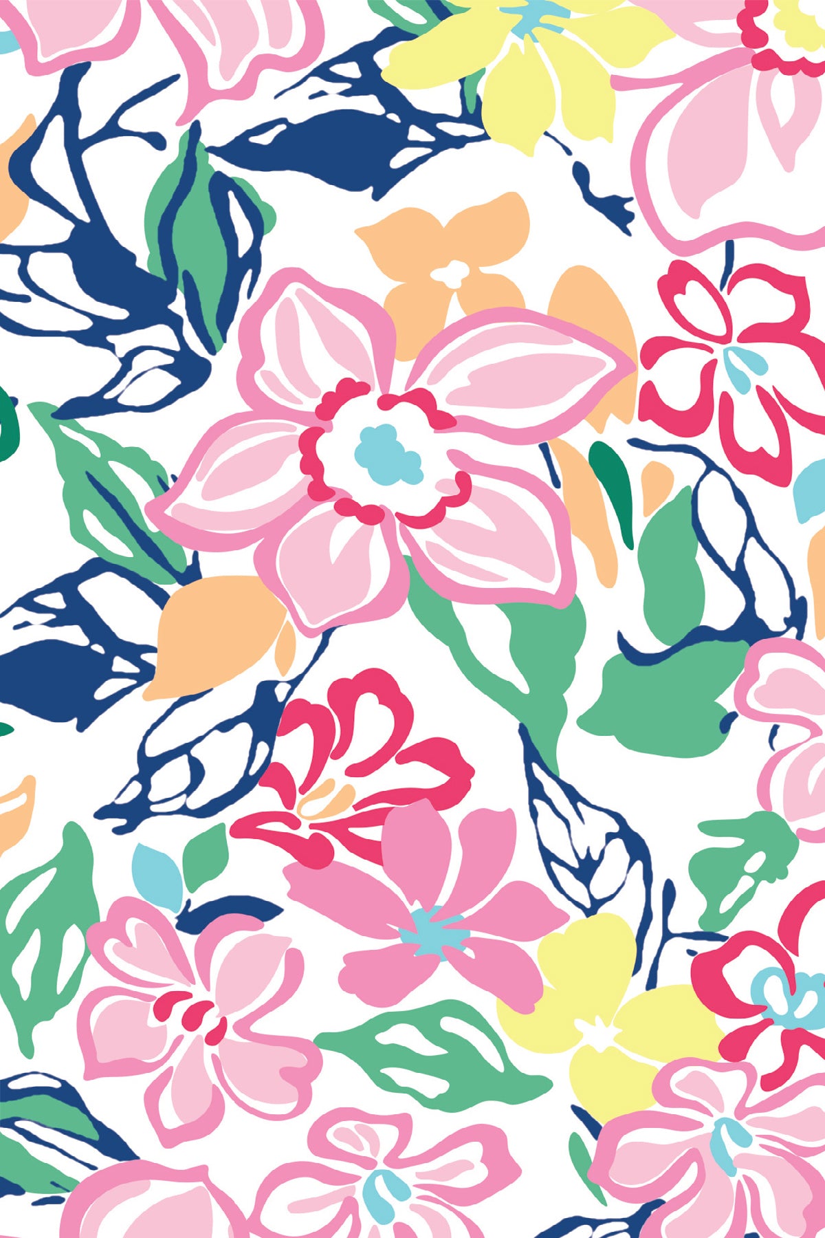 Long Sleeve Print Polo | Grand Bouquet 75C - Leonlevin