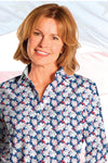 PETITE Three Quarter Print Polo | Pop-Floral 78C - Leonlevin