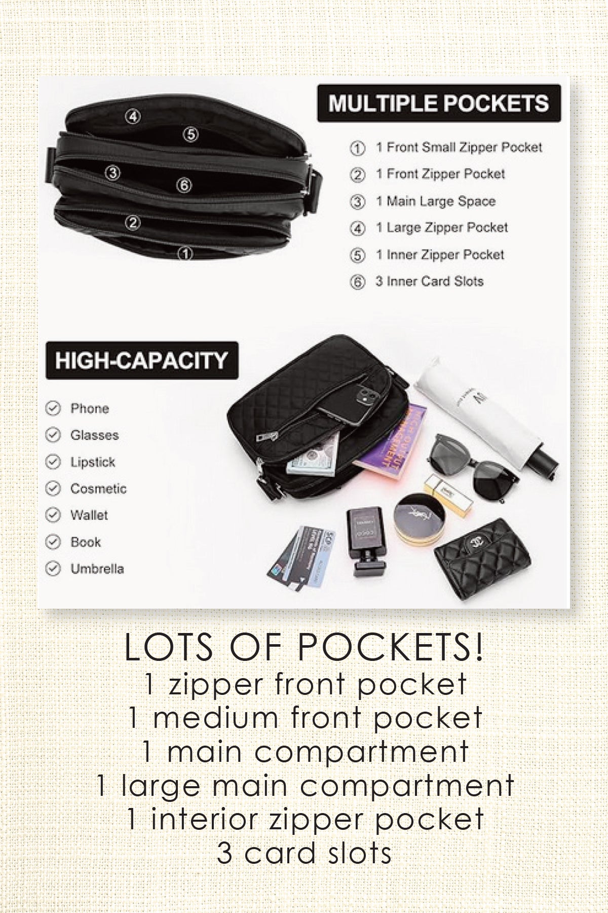 Lots of Pockets Quilted Bag – Leon Levin