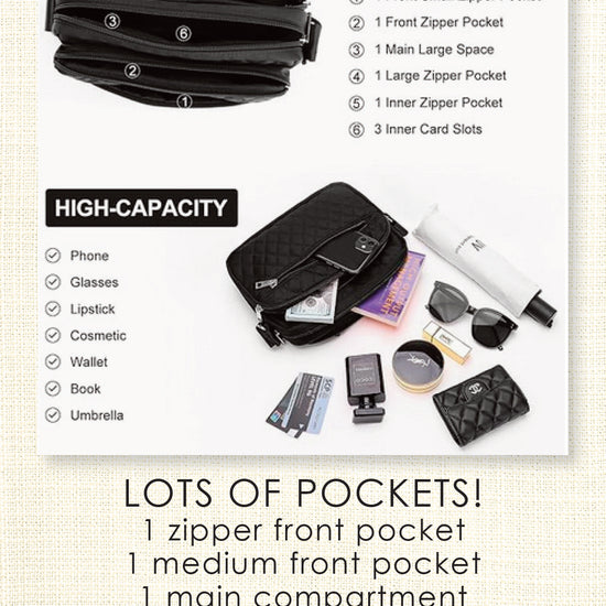 Lots of Pockets Quilted Bag - Leonlevin