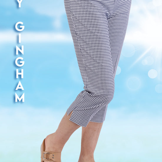 Print Capri | Navy Gingham CW5 - Leonlevin