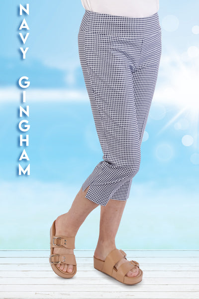 Print Capri | Navy Gingham CW5