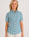 Petite Short Sleeve Print/ Abstract Orbit 79D