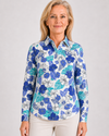 Long Sleeve Print Polo/ Spring Floral 79C