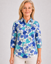 Three Quarter Sleeve Print Polo/ Spring Floral 79C