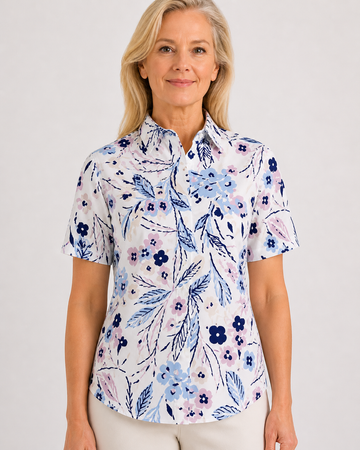 Petite Short Sleeve Print/ Splash Zone 80A