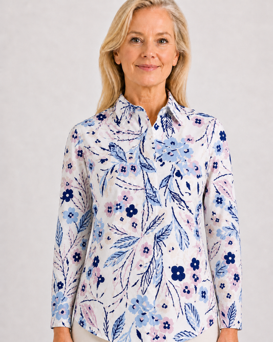 Long Sleeve Print Polo/ Splash Zone 80A