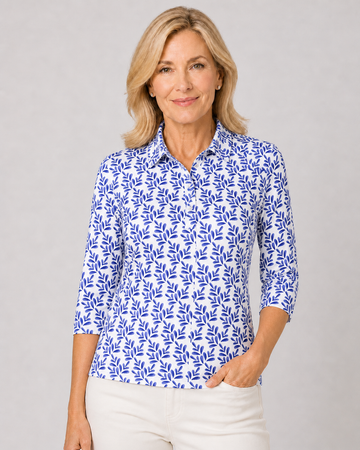 Three Quarter Sleeve Print Polo/ Sweet Something 80D