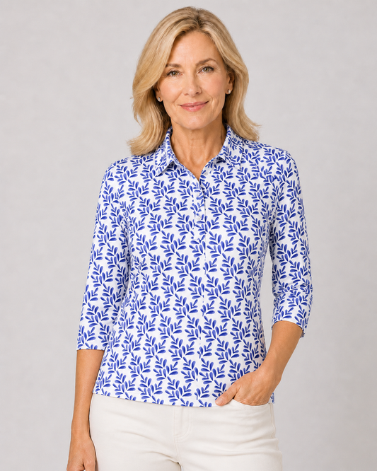 Three Quarter Sleeve Print Polo/ Sweet Something 80D