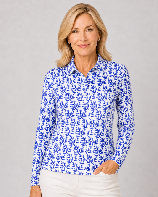 Long Sleeve Print Polo/ Sweet Something 80D
