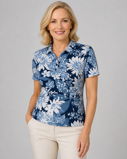 Short Sleeve Print Polo/ Spring Fever 81E