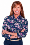 Three Quarter Sleeve Print Polo/ Coastal Breeze 84D