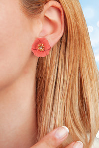 Gold Accent Floral Earrings