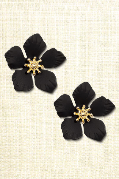 Gold Accent Floral Earrings