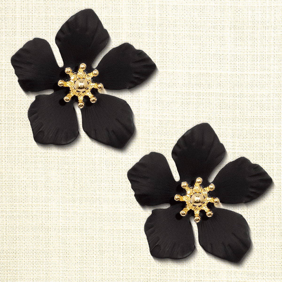 Gold Accent Floral Earrings