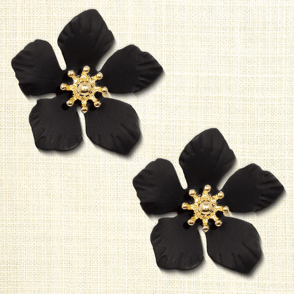Gold Accent Floral Earrings