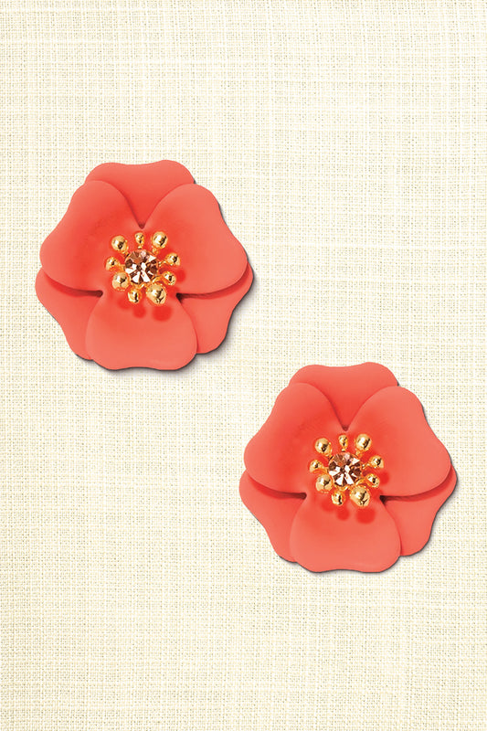 Gold Accent Floral Earrings