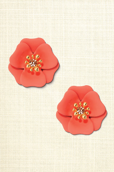Gold Accent Floral Earrings