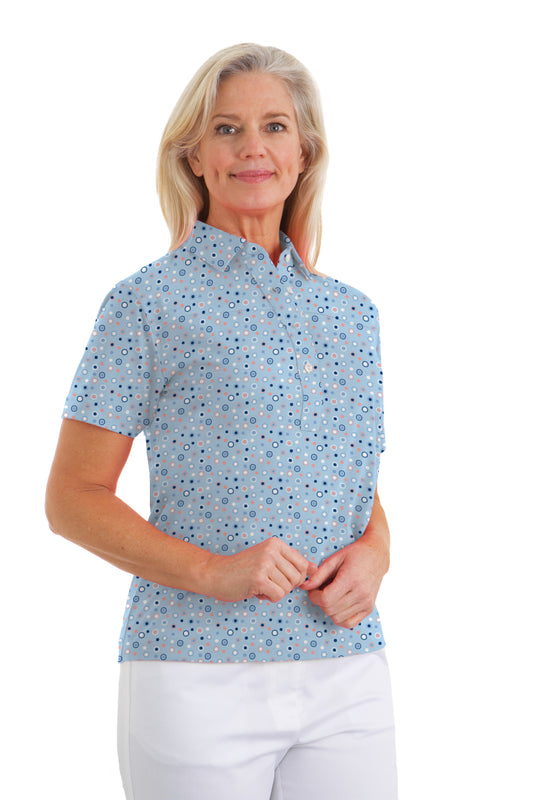 Short Sleeve Print Polo/Graduation Day 83B
