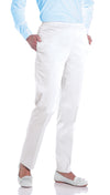 PETITE Stretch Twill Full Elastic Pant | White 000 - Leonlevin
