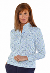 Long Sleeve Print Polo | Salt Marsh 86D