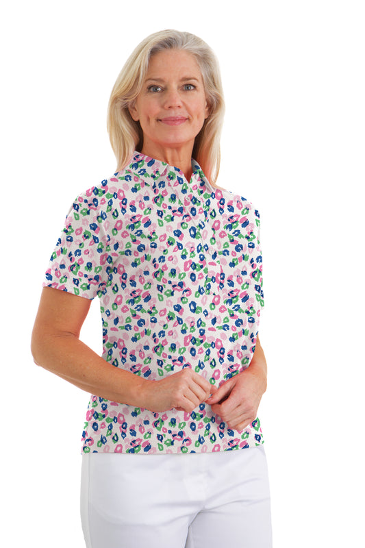 Short Sleeve Print Polo/ Road Trip 84E