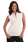 Sleeveless Solid Polo | Sand S50 - Leonlevin
