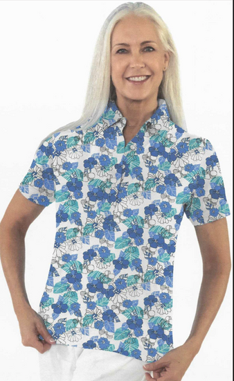 Short Sleeve Print Polo/ Spring Floral 79C - Leonlevin