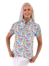 Short Sleeve Print Polo/Spring Fling 83A