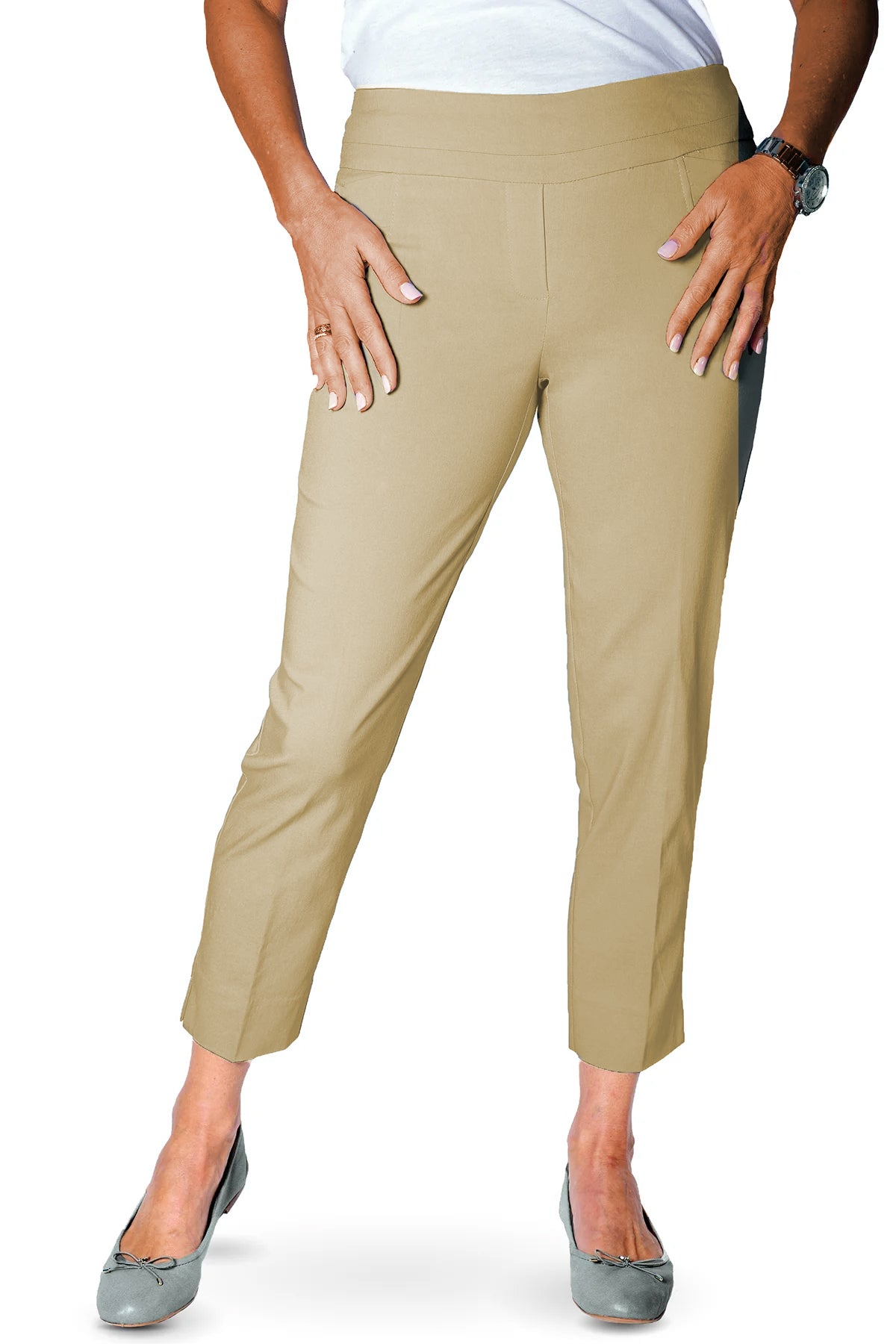 Comfort Stretch Ankle Pant | Sand S50 - Leonlevin