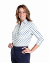 Three Quarter Sleeve Print Polo | Flower Basket 85C