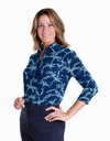 Three Quarter Sleeve Print Polo | Swaying Palms 85B