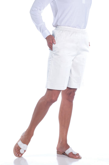 Stretch Twill Walking Short | White 000 - Leonlevin