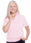 Banded Bottom Solid Polo | Blush 30E - Leonlevin