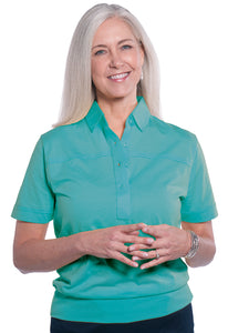 Banded Bottom Solid Polo</br> Paradise Green - Leonlevin