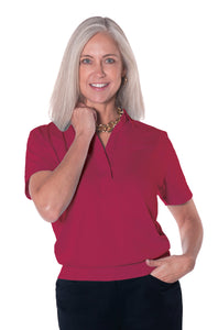 Banded Bottom Solid Polo | Crimson 30i - Leonlevin