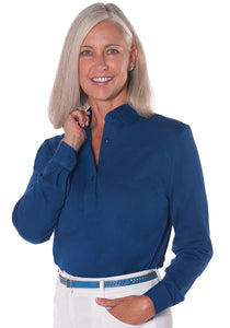 Long Sleeve Polo Shirt | Bright Admiral 20C - Leonlevin